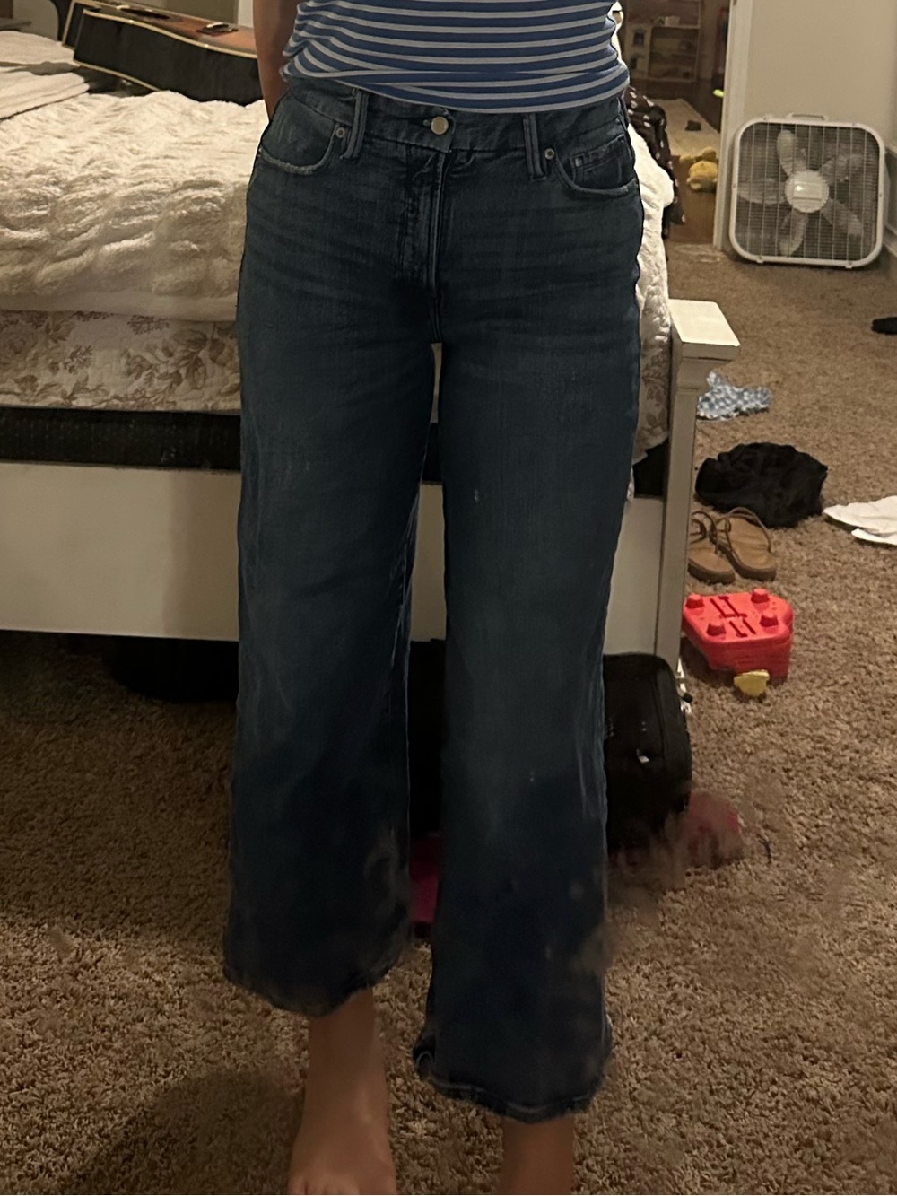 Good American Dark Blue Wide-Leg Jeans